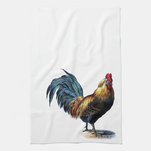 Linge De Cuisine Coq vintage (Vertical)