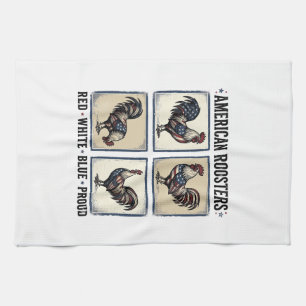 Linge De Cuisine Coqs Américains Modèle de Chemise Patriotique Vint