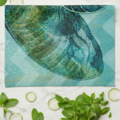 Linge De Cuisine Coque spirale Turquoise (Plié)