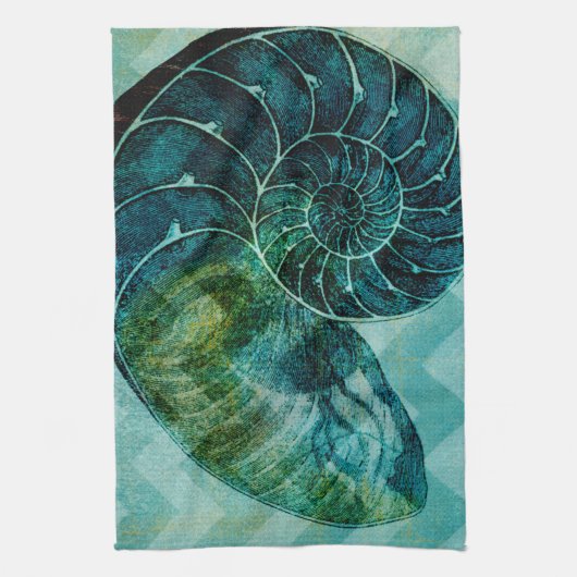Linge De Cuisine Coque spirale Turquoise (Vertical)