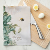 Linge De Cuisine Coquelicots et abeilles par Paul de Longpré (Quart Plié)
