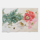 Linge De Cuisine Coquelicots et abeilles par Paul de Longpré (Horizontal)