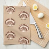 Linge De Cuisine Coques de mer - marron et beige (Quart Plié)