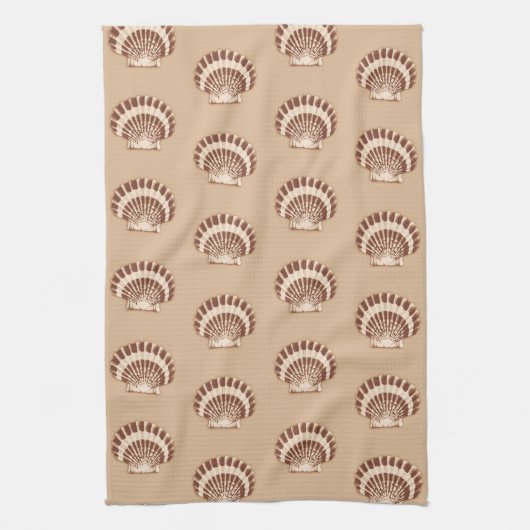 Linge De Cuisine Coques de mer - marron et beige (Vertical)