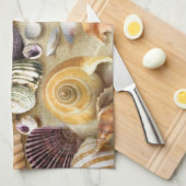 Linge De Cuisine Coques de mer sur la plage (Quart Plié)