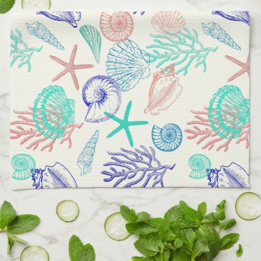 Linge De Cuisine Coques multicolores (Plié)