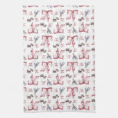 Linge De Cuisine Coquette Bow et Floral Print - Rose doux (Vertical)
