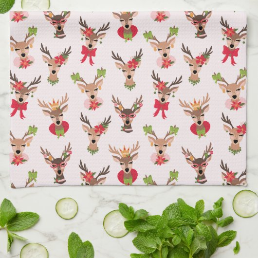 Linge De Cuisine Coquette Christmas Preppy Reindeer (Plié)