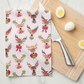 Linge De Cuisine Coquette Christmas Preppy Reindeer (Quart Plié)