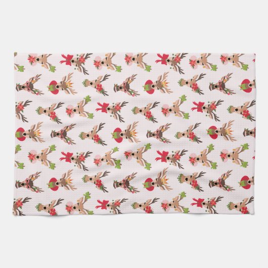 Linge De Cuisine Coquette Christmas Preppy Reindeer (Horizontal)