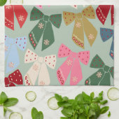 Linge De Cuisine Coquette des vaches de Noël rétro (Plié)