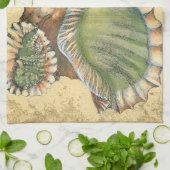 Linge De Cuisine Coquillage Brown et vert (Plié)