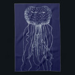 Linge De Cuisine Coquillages blancs et bleus<br><div class="desc">Cette image de cette méduse translucide unique est parfaite pour votre collection nautique. Même si les méduses peuvent faire des piqûres douloureuses,  vous serez à l'abri de celle-ci ! C'est une grande oeuvre d'art moderne qui va être très bien sur tous les produits Zazzle.</div>