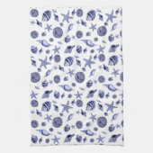 Linge De Cuisine Coquillages bleus et blancs (Vertical)