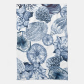 Linge De Cuisine Coquillages bleus et blancs Design côtier (Vertical)