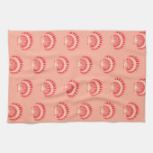 Linge De Cuisine Coquillages - corail et pêche (Horizontal)