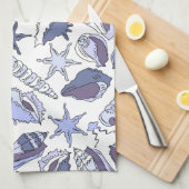 Linge De Cuisine Coquillages de Lavendar (Quart Plié)
