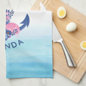 Linge De Cuisine Coquillages et coraux ancre de bateau nautique (Quart Plié)