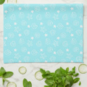 Linge De Cuisine Coquillages et Starfish Motif bleu clair (Plié)
