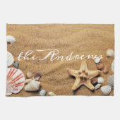 Linge De Cuisine Coquillages Sable Ocean Nom (Horizontal)