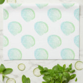 Linge De Cuisine Coquillages verts côtiers pour la plage de Seafoam (Plié)
