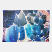 Linge De Cuisine Coquille d'huîtres de mer, couleurs changées bleu  (Horizontal)