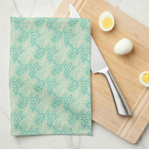 Linge De Cuisine Coquilles d'océan vagues de mer motif vintage abst