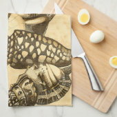 Linge De Cuisine Coquilles neutres et collection de corail (Quart Plié)