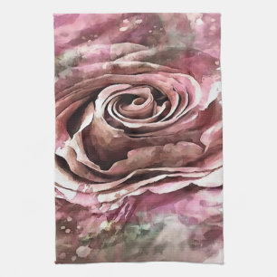 Linge De Cuisine Corail brûlé et marais du désert Rose artistique