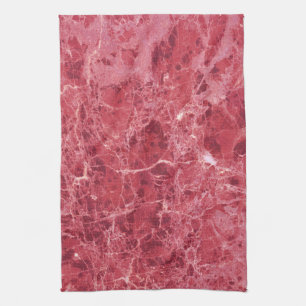 Linge De Cuisine Corail coloré marbre rouge