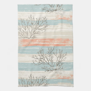 Linge De Cuisine Corail de charbon et coquilles de Saint-Jacques su