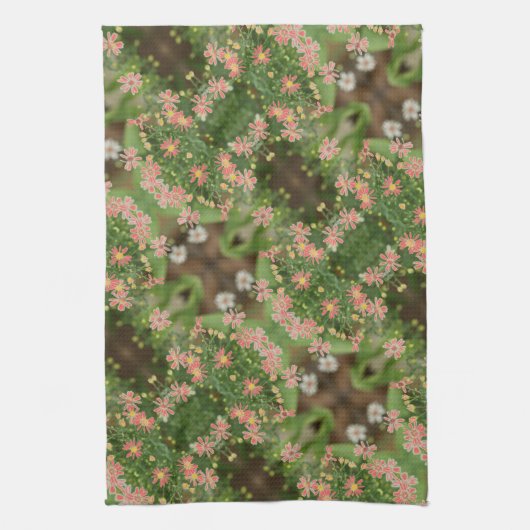 Linge De Cuisine Corail et vert foncé (Vertical)