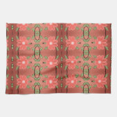 Linge De Cuisine Corail floral et Pêche (Horizontal)