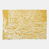 Linge De Cuisine Corail jaune et blanc (Horizontal)