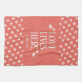 Linge De Cuisine Corail | LOVE LIVES ICI | Personnalisable (Horizontal)