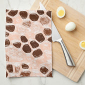 Linge De Cuisine Corail rose Brown (Quart Plié)
