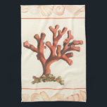 Linge De Cuisine Corail rouge avec bordure conique<br><div class="desc">Obtenez cette oeuvre moderne aujourd'hui avec arrière - plan couleur crème. Cette oeuvre d'art contient un corail rouge,  ombragé,  très tranchant et très vivant avec une bordure décorative en coquille de conque. C'est une oeuvre d'art contemporain qui conviendra parfaitement à tout type de thème nautique que vous cherchez.</div>