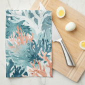 Linge De Cuisine Corail Sarcelle Vert Orange Plage (Quart Plié)