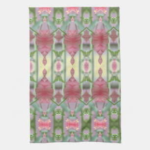 Linge De Cuisine Corail Vert et beurre jaune