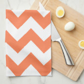 Linge De Cuisine Coral Bold Chevron (Quart Plié)