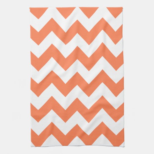 Linge De Cuisine Coral Bold Chevron (Vertical)