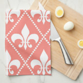 Linge De Cuisine Coral Fleur de Lis (Quart Plié)