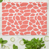 Linge De Cuisine Coral Giraffe Motif (Plié)