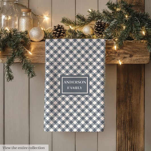 Linge De Cuisine Coral Grey Tartan Towel Personalized Classic Look