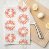 Linge De Cuisine Coral Modern Sunburts (Quart Plié)