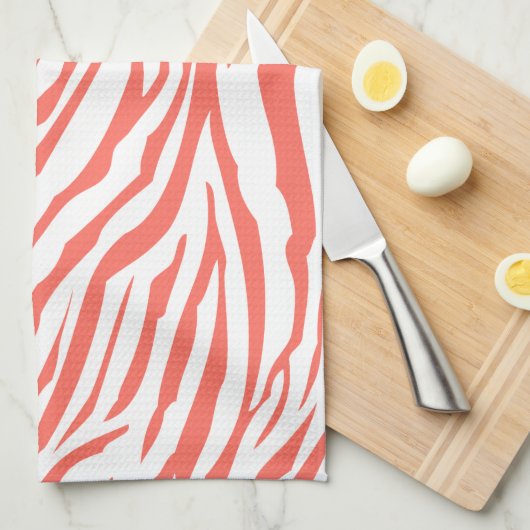 Linge De Cuisine Coral Zebra (Quart Plié)