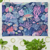 Linge De Cuisine Coraux de tortue chic (Plié)