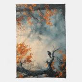 Linge De Cuisine Corbeau à Misty Forêt d'automne (Vertical)