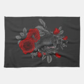 Linge De Cuisine Corbeau avec la clé et les roses (Horizontal)