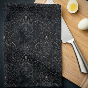 Linge De Cuisine Corbeau baroque Onyx lunatique